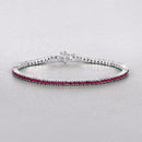 4.44 Carat Genuine Ruby .925 Sterling Silver Bracelet-3