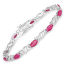 5.00 Carat Genuine Ruby 10K White Gold Bracelet-1