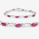 5.00 Carat Genuine Ruby 10K White Gold Bracelet-6