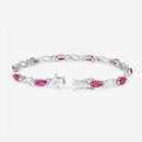 5.00 Carat Genuine Ruby 10K White Gold Bracelet-7