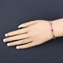 5.00 Carat Genuine Ruby 10K White Gold Bracelet-8