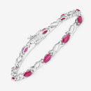 5.00 Carat Genuine Ruby 10K White Gold Bracelet-10