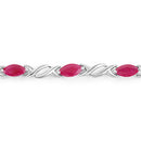 5.00 Carat Genuine Ruby 10K White Gold Bracelet-2
