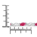 5.00 Carat Genuine Ruby 10K White Gold Bracelet-3