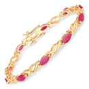 5.00 Carat Genuine Ruby 10K Yellow Gold Bracelet-1