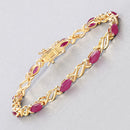 5.00 Carat Genuine Ruby 10K Yellow Gold Bracelet-4