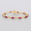 5.00 Carat Genuine Ruby 10K Yellow Gold Bracelet-5