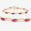 5.00 Carat Genuine Ruby 10K Yellow Gold Bracelet-6