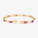 5.00 Carat Genuine Ruby 10K Yellow Gold Bracelet-7
