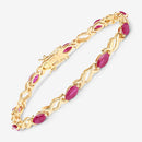 5.00 Carat Genuine Ruby 10K Yellow Gold Bracelet-10