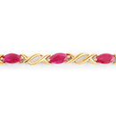 5.00 Carat Genuine Ruby 10K Yellow Gold Bracelet-2