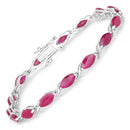 8.00 Carat Genuine Ruby 10K White Gold Bracelet-1