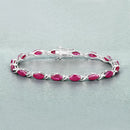 8.00 Carat Genuine Ruby 10K White Gold Bracelet-5