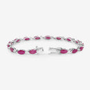 8.00 Carat Genuine Ruby 10K White Gold Bracelet-7