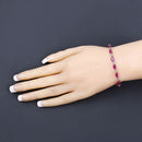 8.00 Carat Genuine Ruby 10K White Gold Bracelet-8