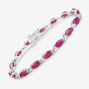 8.00 Carat Genuine Ruby 10K White Gold Bracelet-10