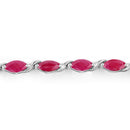 8.00 Carat Genuine Ruby 10K White Gold Bracelet-2