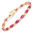 8.00 Carat Genuine Ruby 10K Yellow Gold Bracelet-1