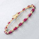 8.00 Carat Genuine Ruby 10K Yellow Gold Bracelet-4