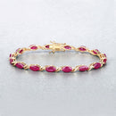 8.00 Carat Genuine Ruby 10K Yellow Gold Bracelet-5