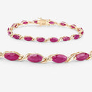 8.00 Carat Genuine Ruby 10K Yellow Gold Bracelet-6
