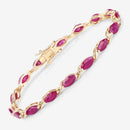 8.00 Carat Genuine Ruby 10K Yellow Gold Bracelet-10