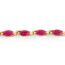 8.00 Carat Genuine Ruby 10K Yellow Gold Bracelet-2