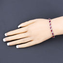 7.78 Carat Genuine Ruby and White Diamond 10K White Gold Bracelet-8
