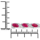 7.78 Carat Genuine Ruby and White Diamond 10K White Gold Bracelet-3