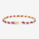7.78 Carat Genuine Ruby and White Diamond 10K Yellow Gold Bracelet-7