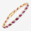 7.78 Carat Genuine Ruby and White Diamond 10K Yellow Gold Bracelet-10
