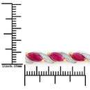 7.78 Carat Genuine Ruby and White Diamond 10K Yellow Gold Bracelet-3