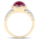 5.11 Carat Glass Filled Ruby and White Topaz .925 Sterling Silver Ring-2