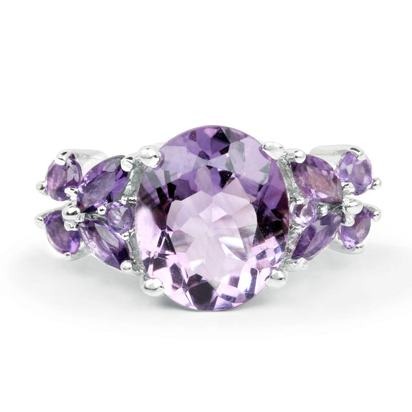 5.35 Carat Genuine Amethyst .925 Sterling Silver Ring