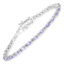 3.78 Carat Genuine Tanzanite .925 Sterling Silver Bracelet-1