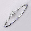 3.78 Carat Genuine Tanzanite .925 Sterling Silver Bracelet-2