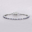 3.78 Carat Genuine Tanzanite .925 Sterling Silver Bracelet-3