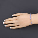 3.78 Carat Genuine Tanzanite .925 Sterling Silver Bracelet-4