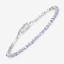 3.78 Carat Genuine Tanzanite .925 Sterling Silver Bracelet-6