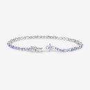 3.78 Carat Genuine Tanzanite .925 Sterling Silver Bracelet-7