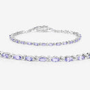 3.78 Carat Genuine Tanzanite .925 Sterling Silver Bracelet-8