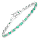 3.24 Carat Genuine Zambian Emerald .925 Sterling Silver Bracelet-1