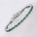3.24 Carat Genuine Zambian Emerald .925 Sterling Silver Bracelet-2