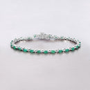 3.24 Carat Genuine Zambian Emerald .925 Sterling Silver Bracelet-3