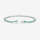 3.24 Carat Genuine Zambian Emerald .925 Sterling Silver Bracelet-7