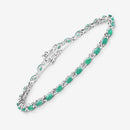 3.24 Carat Genuine Zambian Emerald .925 Sterling Silver Bracelet-8