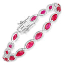9.00 Carat Genuine Ruby 14K White Gold Bracelet-1