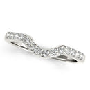 14k White Gold Pave Set Diamond Curved Wedding Band (1/4 cttw)-1