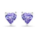 0.90 Carat Genuine Tanzanite .925 Sterling Silver Earrings-1