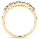 0.50 Carat Genuine Champagne Diamond 14K Yellow Gold Ring (I1-I2)-2